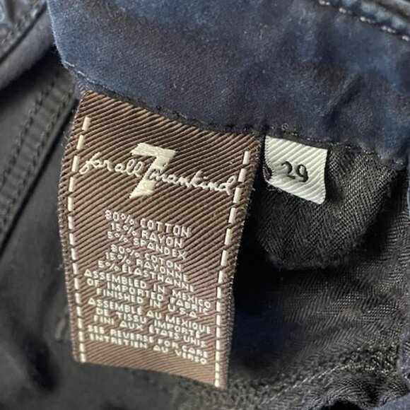 7 for All Mankind Navy Blue Skinny Jeans, Size 29 - Picture 5 of 5